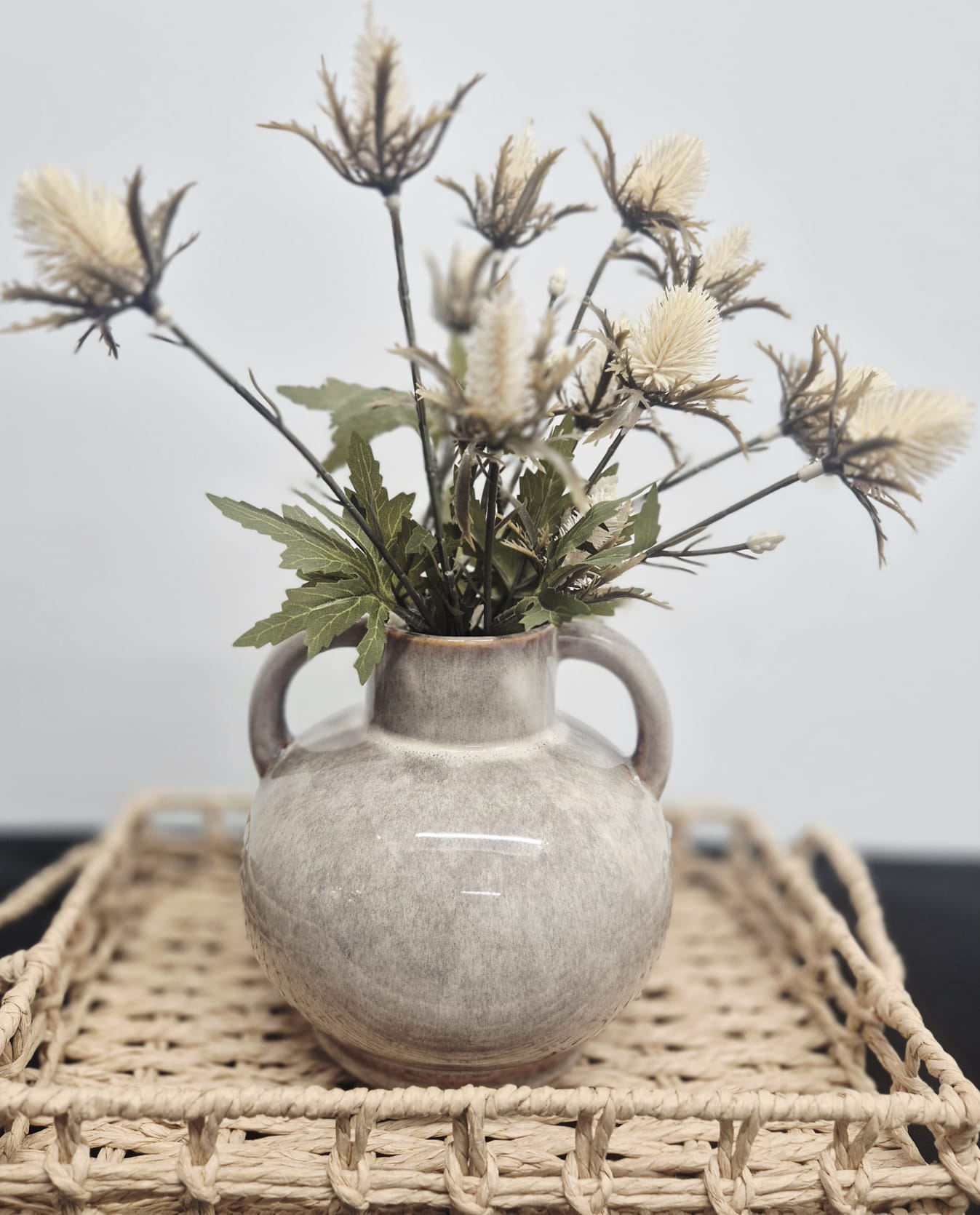 Cream Thistle Vase