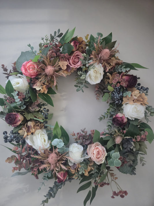 Large Blush Spring Wreath 54cm