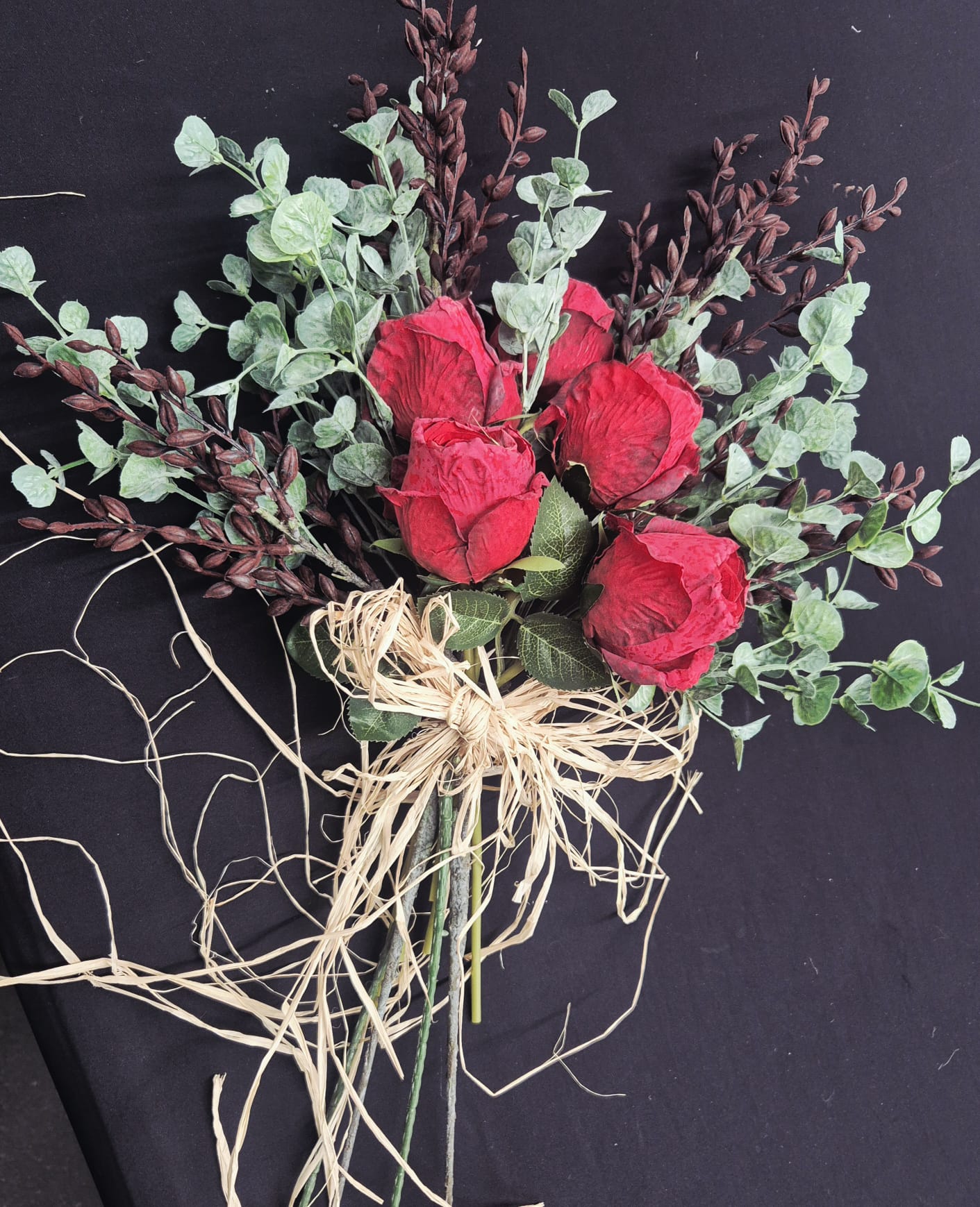 Dried Look Red Rose Bouquet