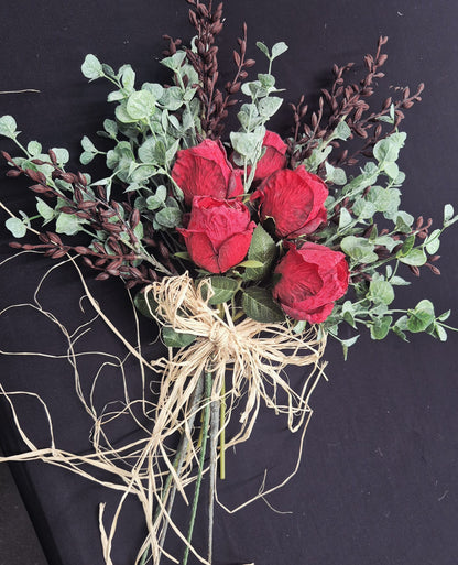 Dried Look Red Rose Bouquet