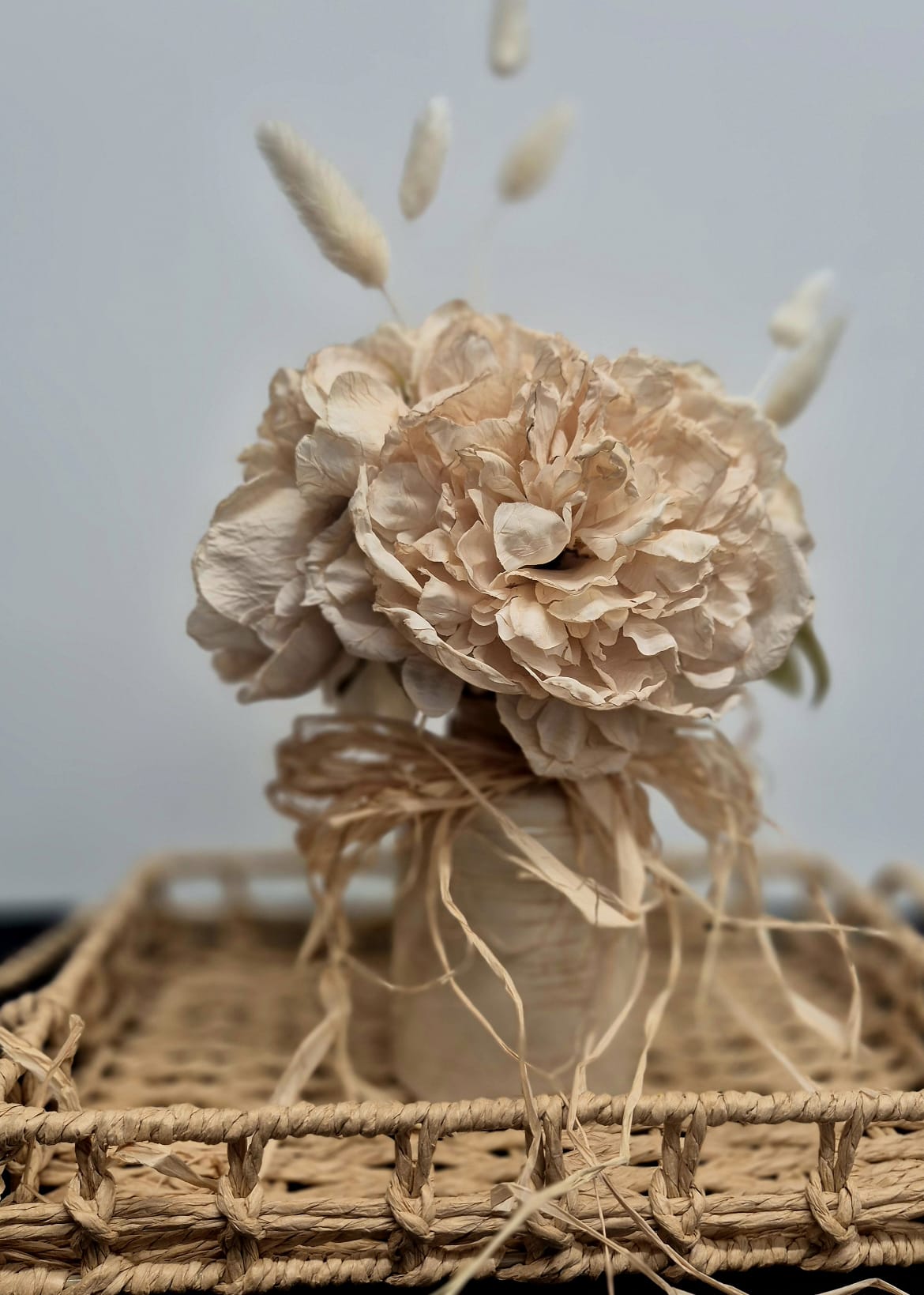 Dried Look Peony Vase